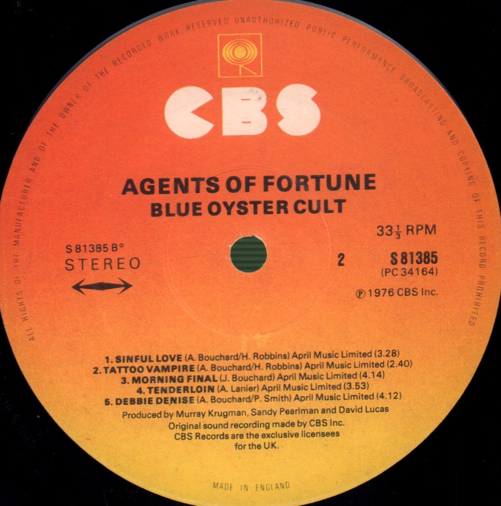 Blue Oyster Cult - Agents Of Fortune - Lp