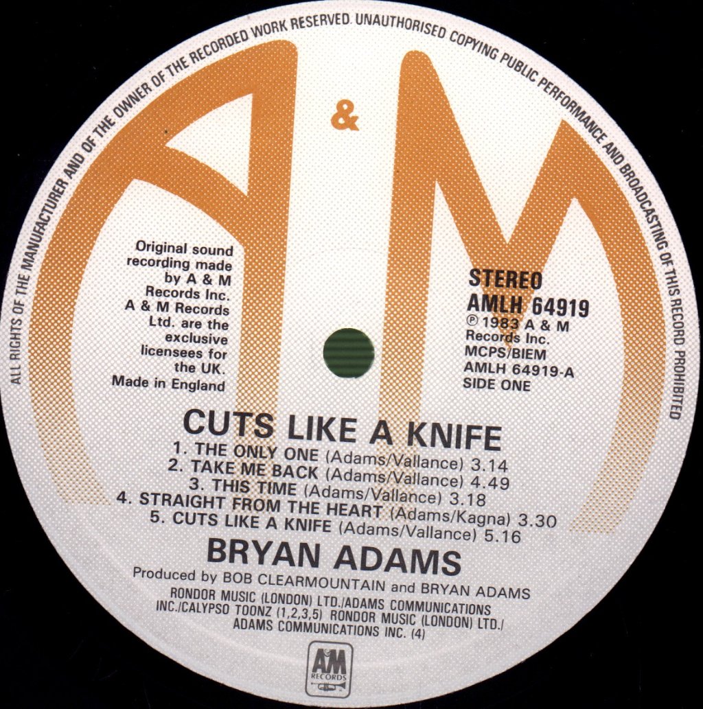 Bryan Adams - Cuts Like A Knife - Lp
