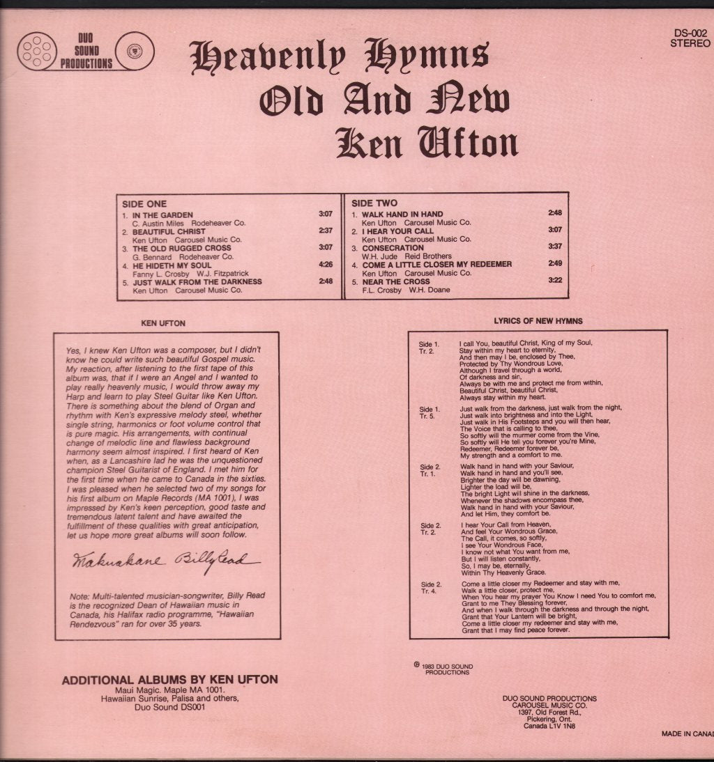 Ken Ufton - Heavenly Hymns - Old And New - Lp