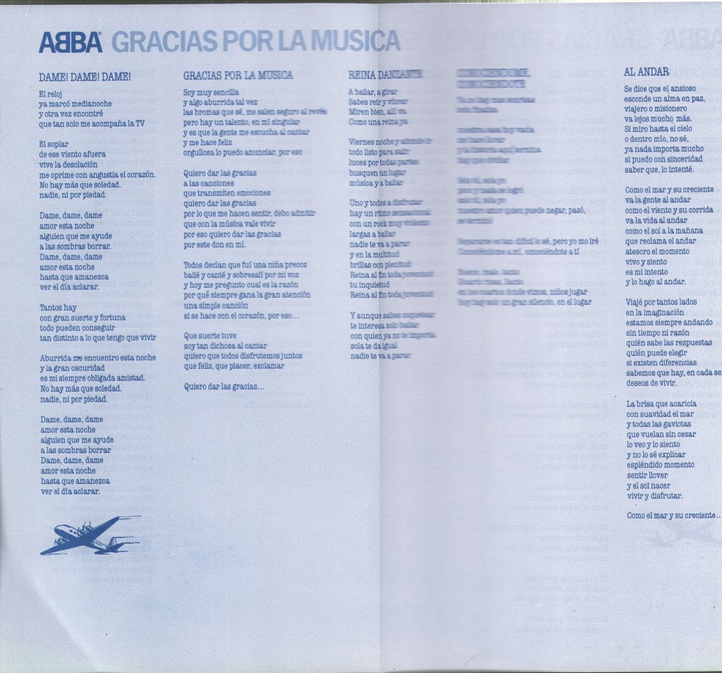 ABBA - Gracias Por La Musica - Lp