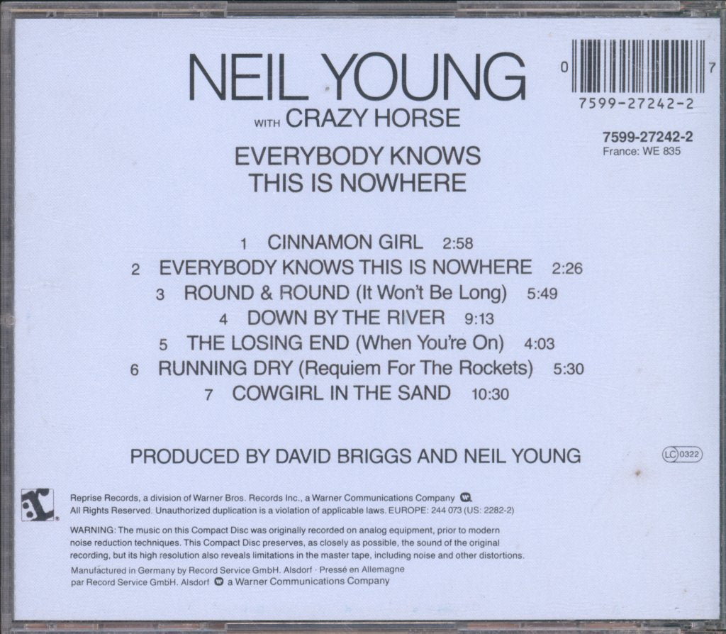 Neil Young - Everybody Knows This Is Nowhere - Cd