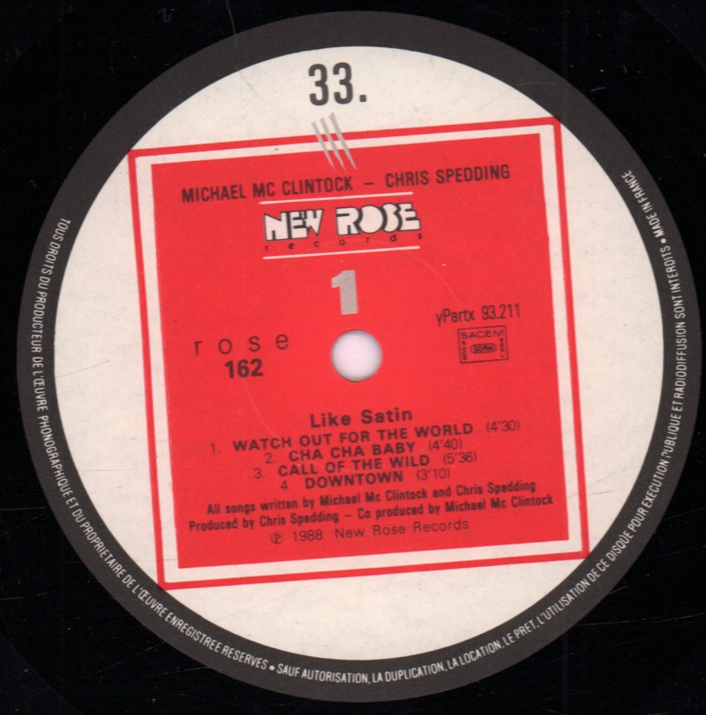 Mike Mcclintock - Like Satin - Lp
