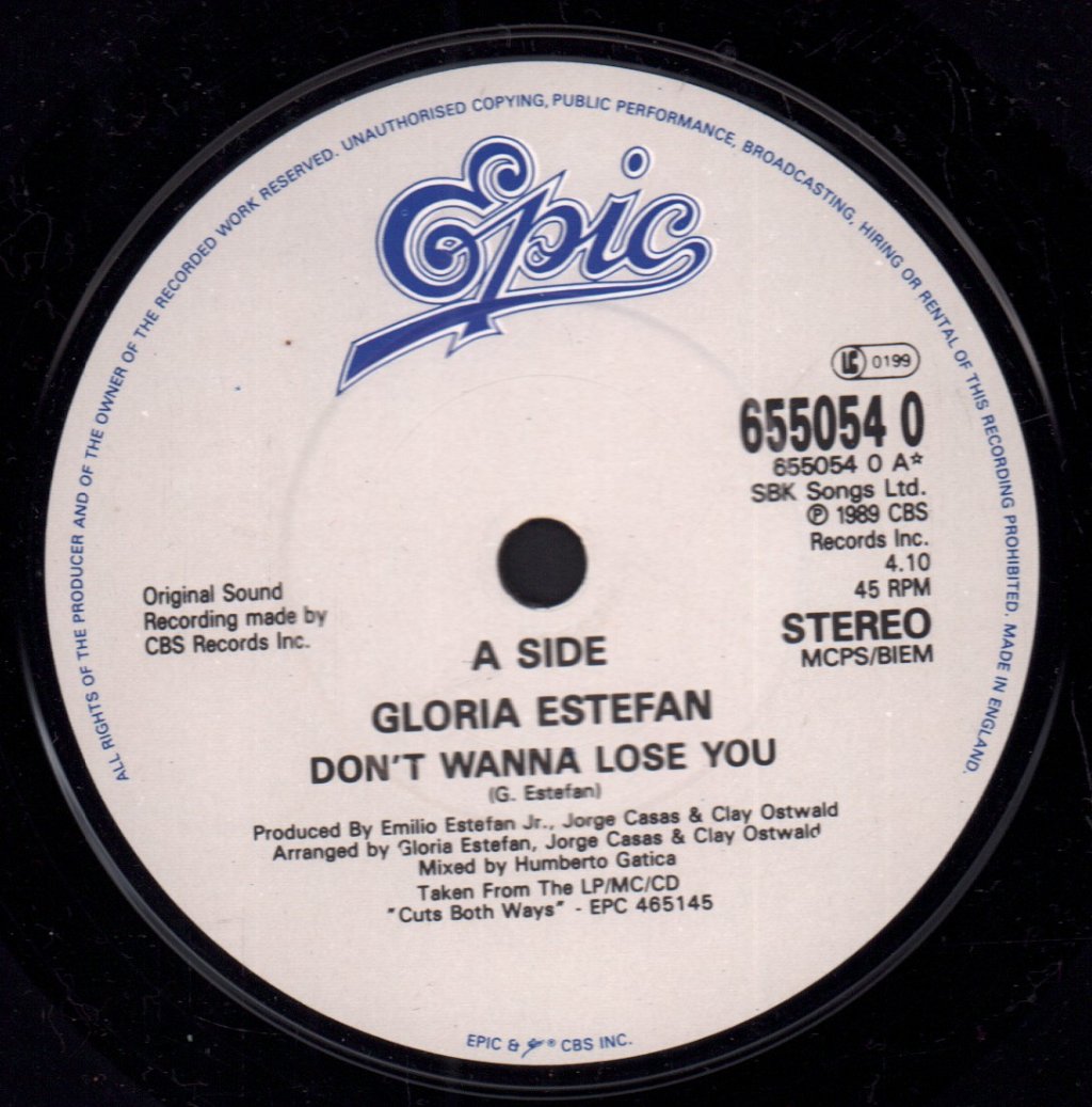 Gloria Estefan - Don't Wanna Lose You - 7 Inch