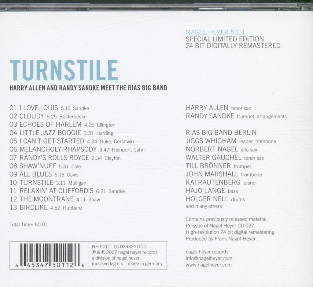 Harry Allen And Randy Sandke Meet The RIAS Big Band Berlin - Music Of The Trumpet Kings - Cd