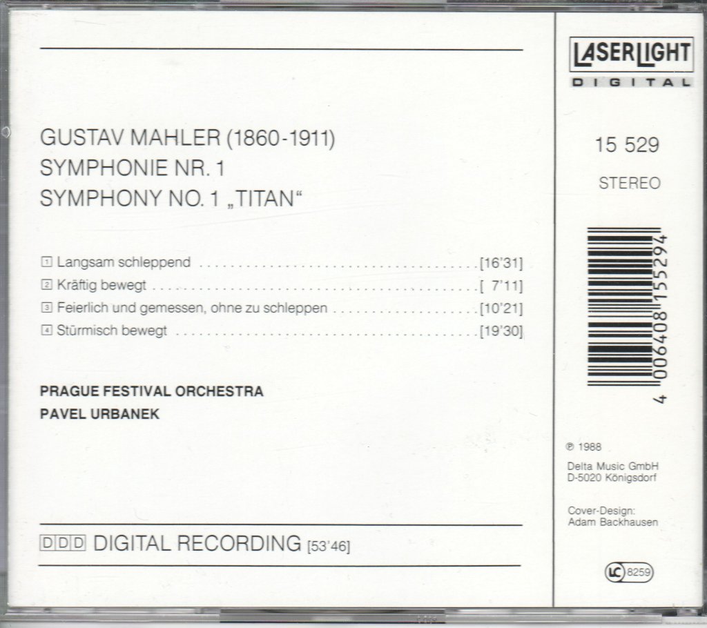 Mahler / Prague Festival Orchestra / Pavel Urbanek - Symphonie № 1 »Der Titan« - Cd