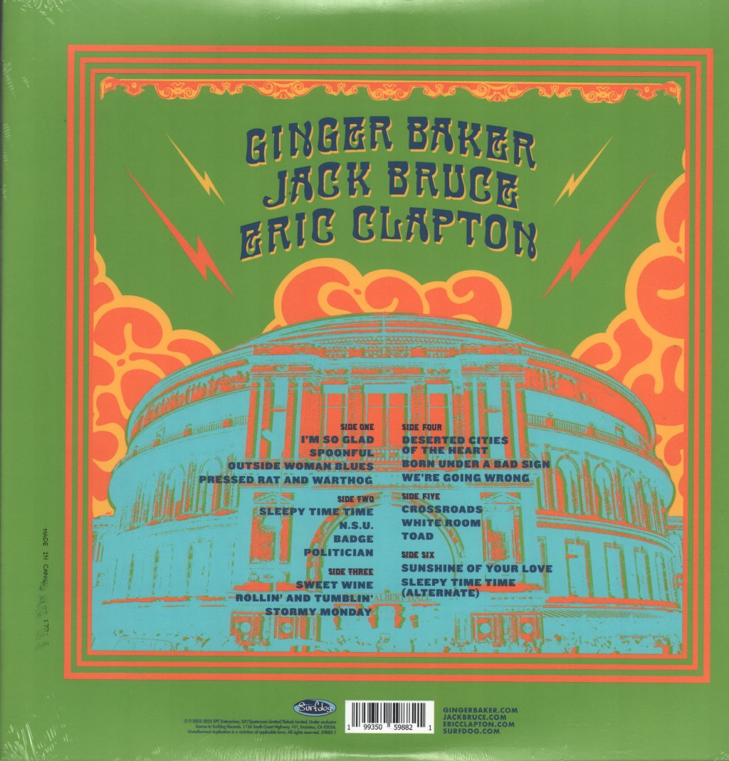 Cream - Royal Albert Hall London May 2-3-5-6 2005 (20th Anniversary) - Triple Lp