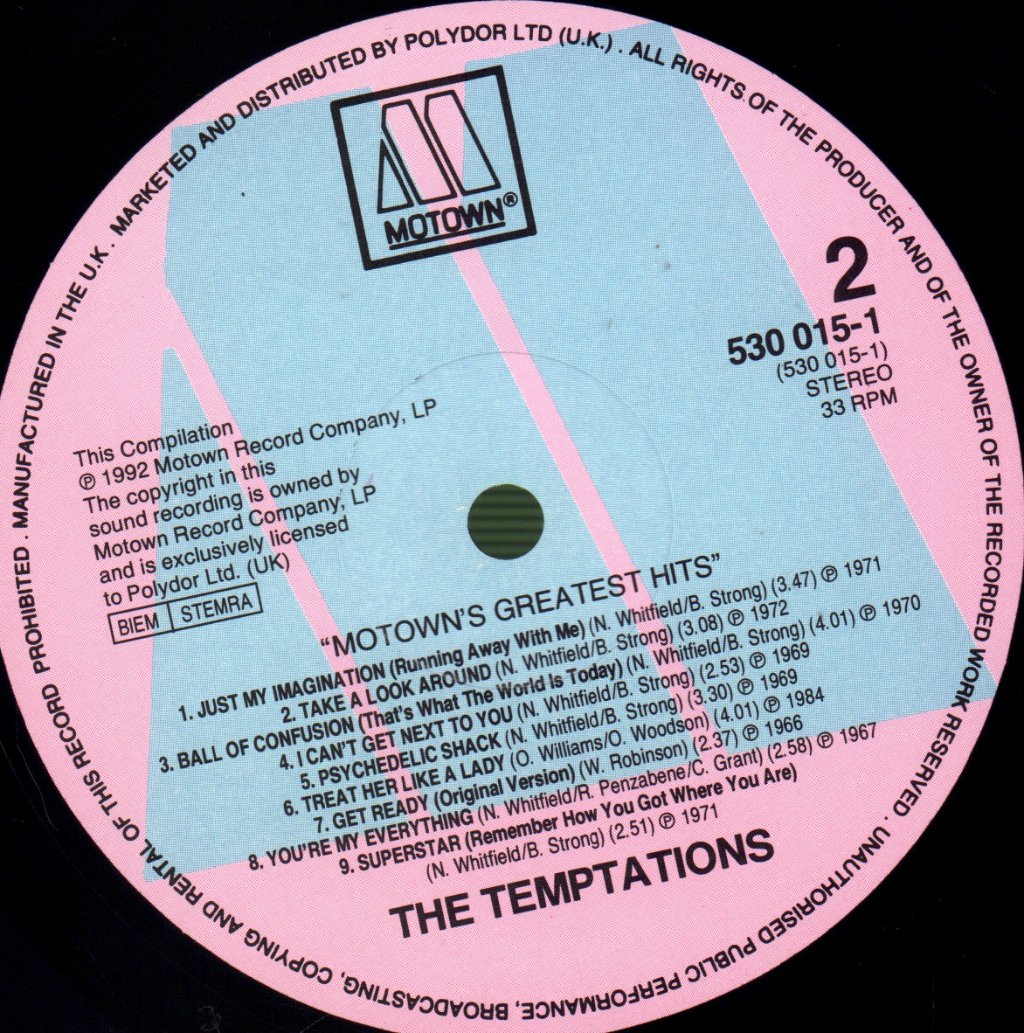 Temptations - Motown's Greatest Hits - Lp