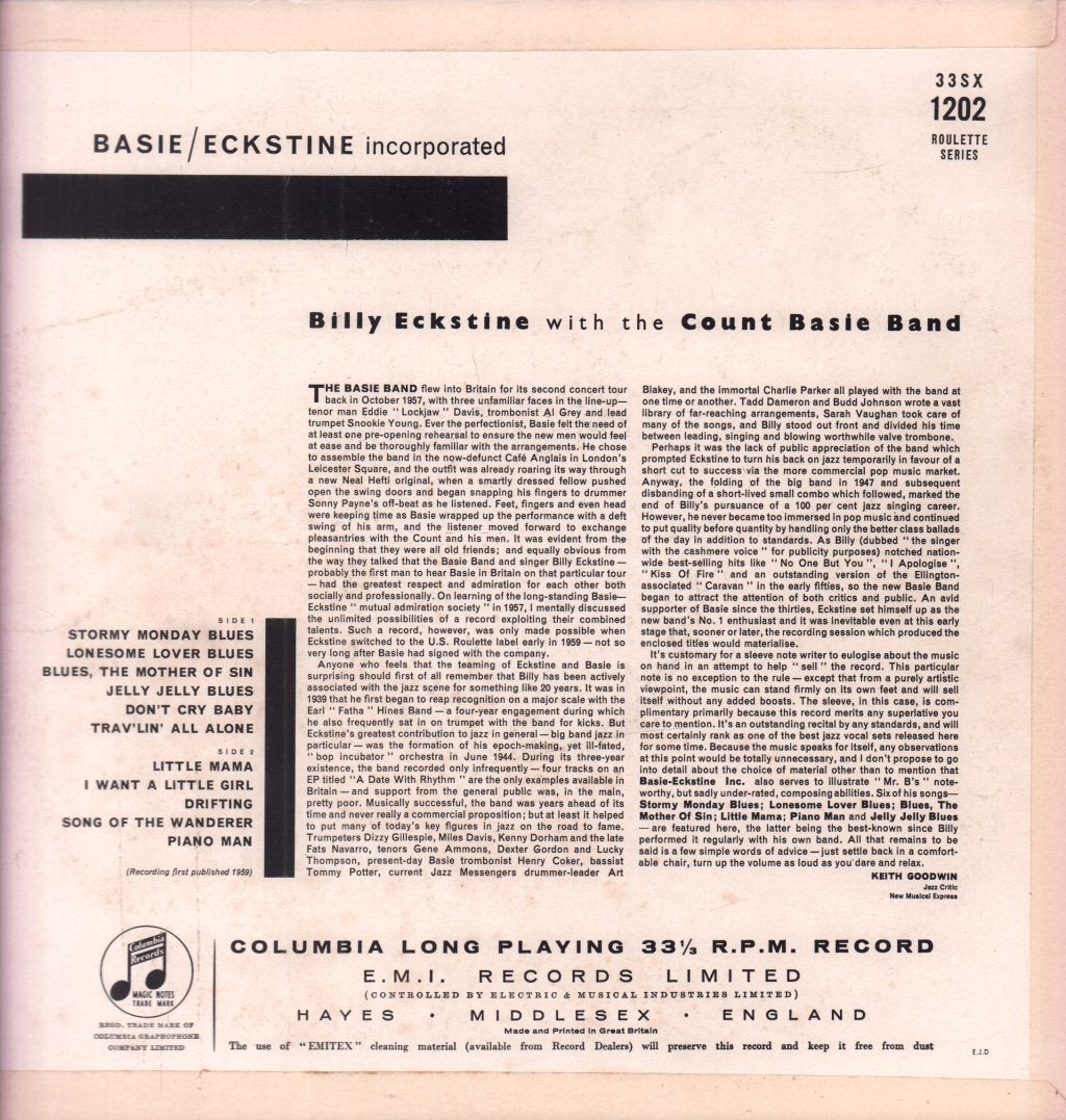 Billy Eckstine And Count Basie - Incorporated - Lp