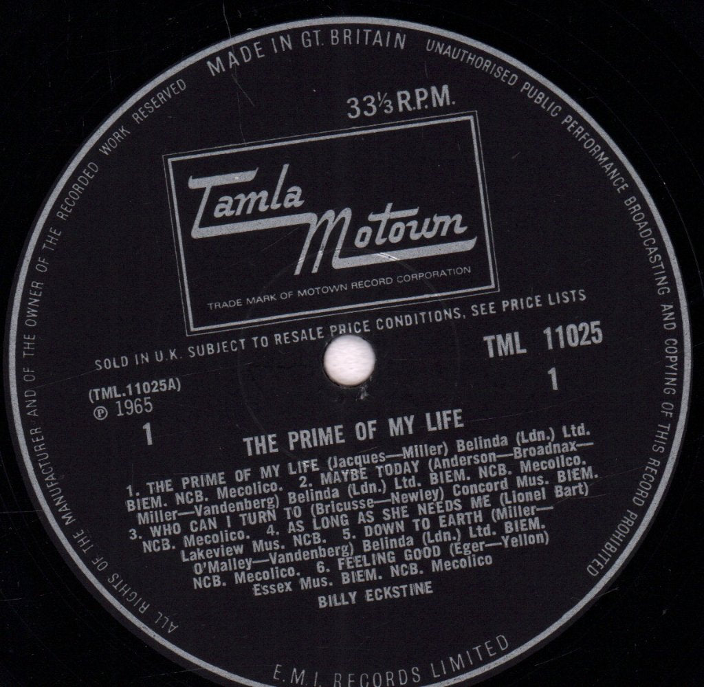 Billy Eckstine - Prime Of My Life - Lp
