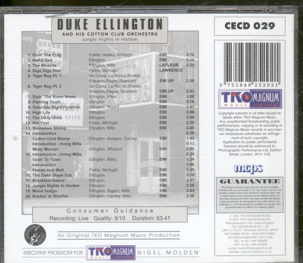 Duke Ellington And His Cotton Club Orchestra - Jungle Nights In Harlem (Live At The Cotton Club) - Cd