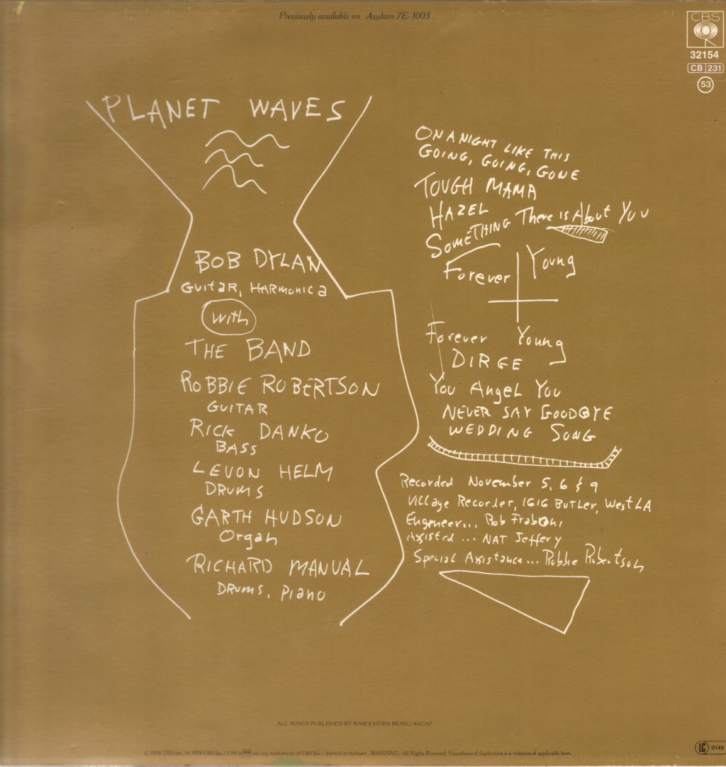 Bob Dylan - Planet Waves - Lp