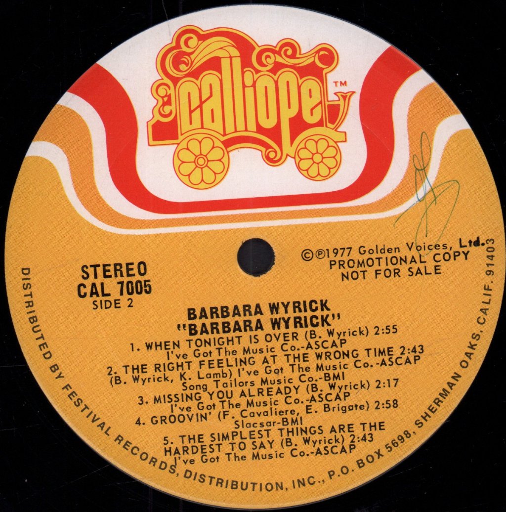 Barbara Wyrick - Barbara Wyrick - Lp