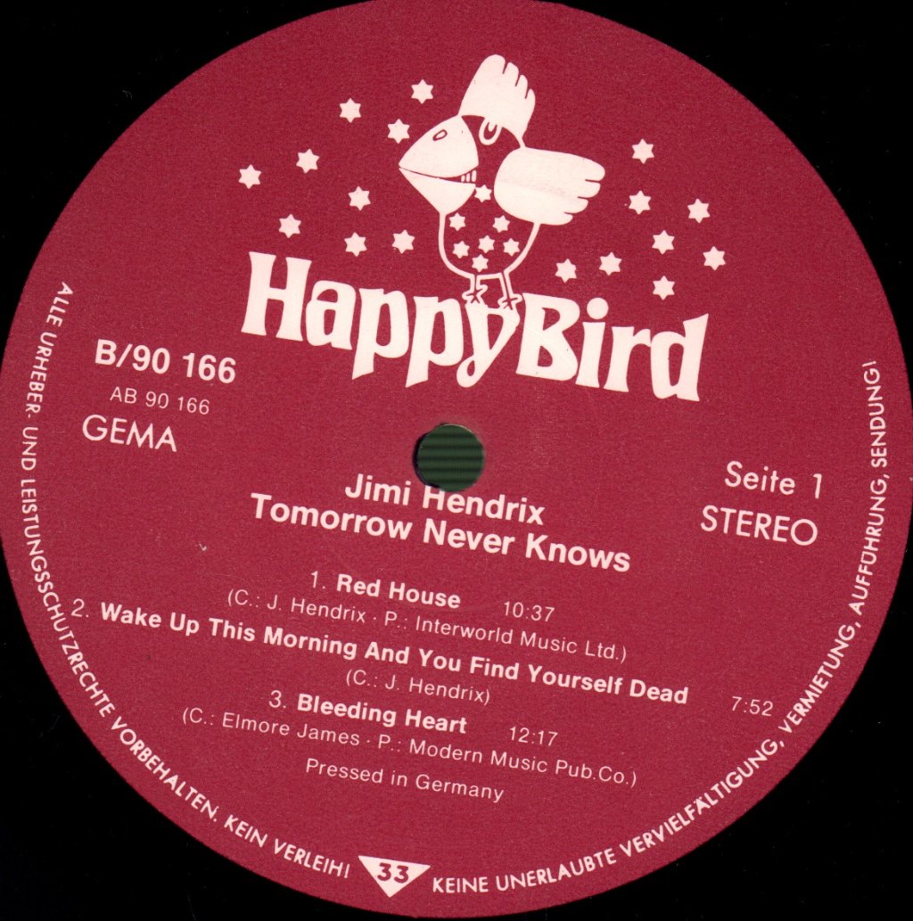 Jimi Hendrix - Tomorrow Never Knows - Lp