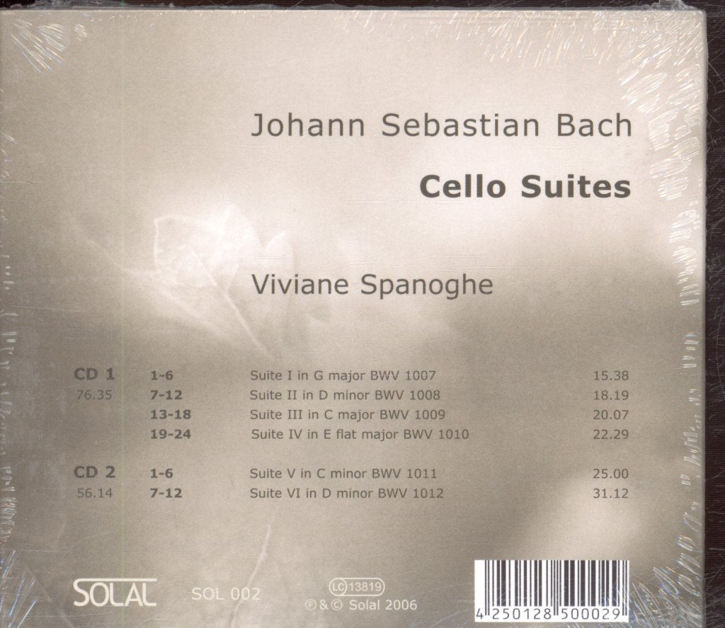 Viviane Spanoghe - J.S. Bach - Cello Suites - Double Cd