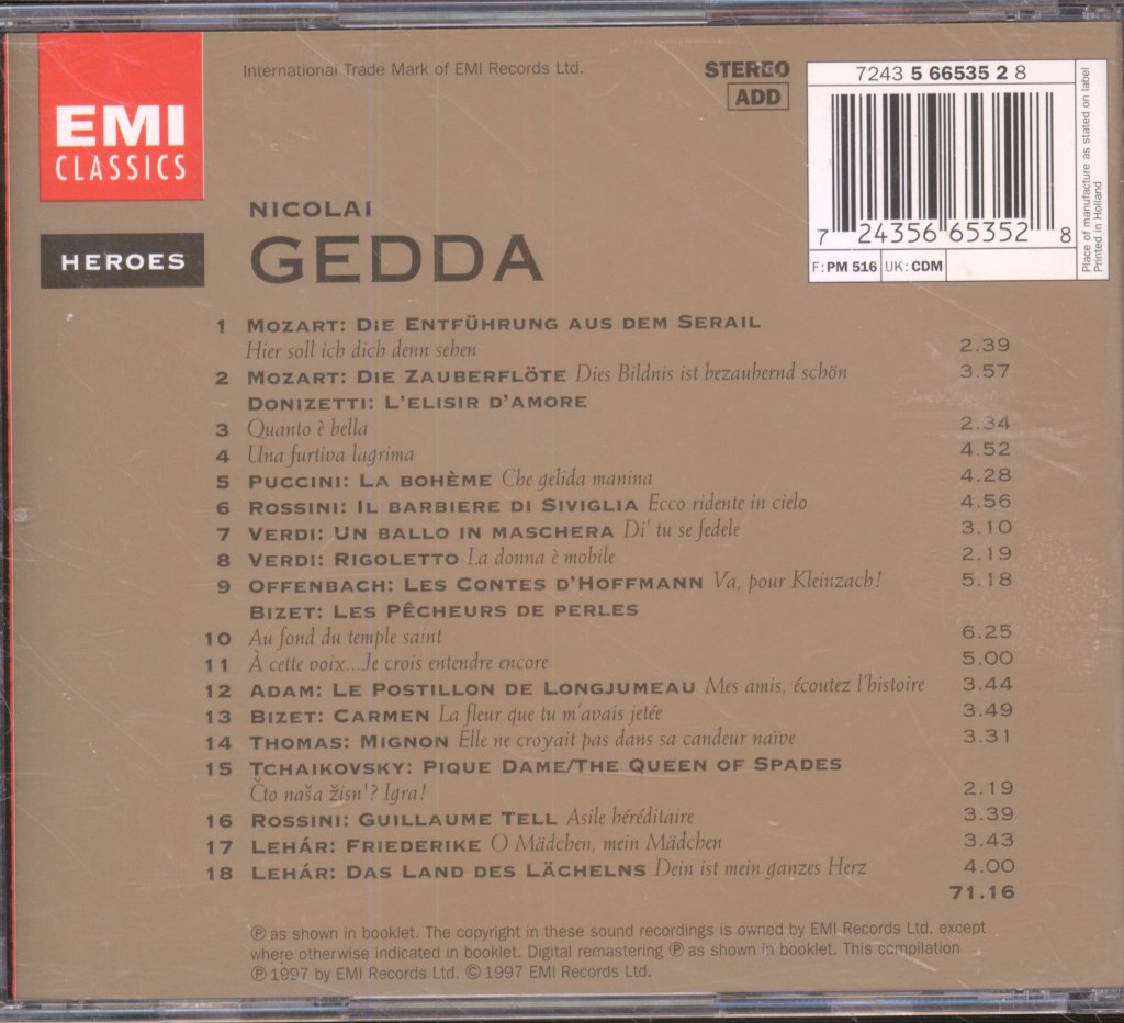 Nicolai Gedda - Heros - Cd