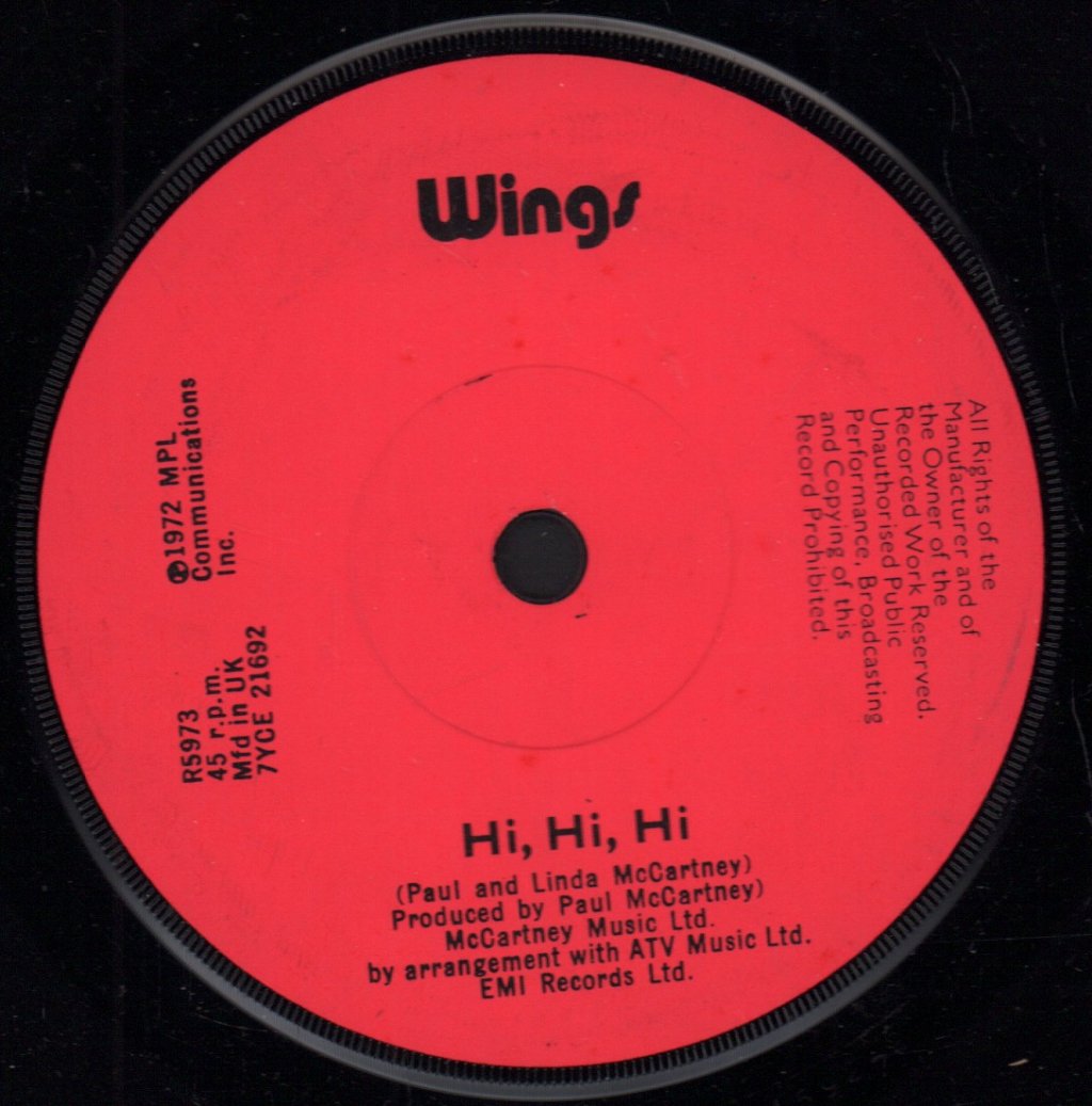 Wings - Hi, Hi, Hi - 7 Inch