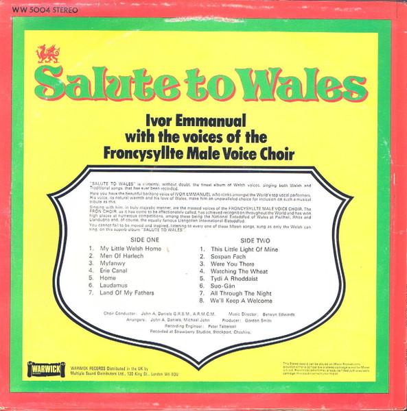 Ivor Emmanual With The Voices Of The Froncysyllte Male Voice Choir - Salute To Wales - Lp