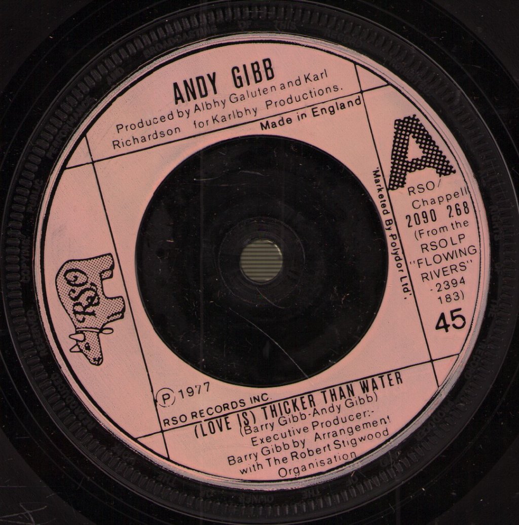 Andy Gibb - Love Is Thicker Than Water - 7 Inch