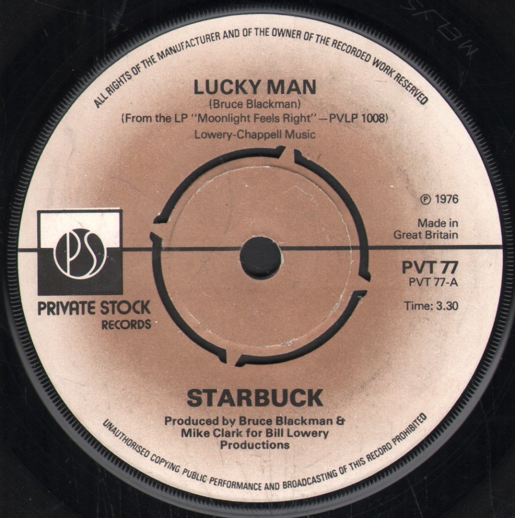 Starbuck - Lucky Man - 7 Inch