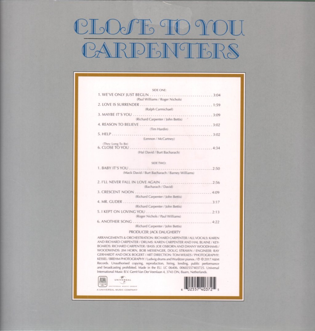 Carpenters - Close To You - Lp