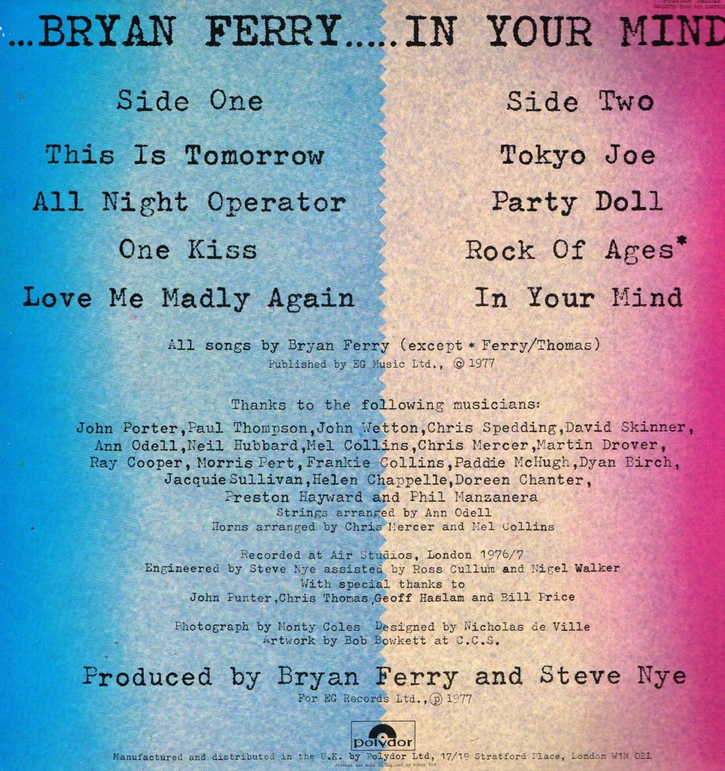 Bryan Ferry - In Your Mind - Lp