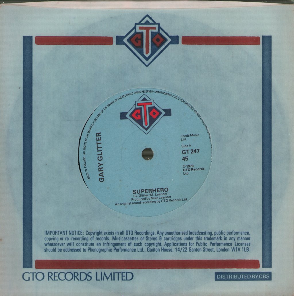 Gary Glitter - Superhero - 7 Inch