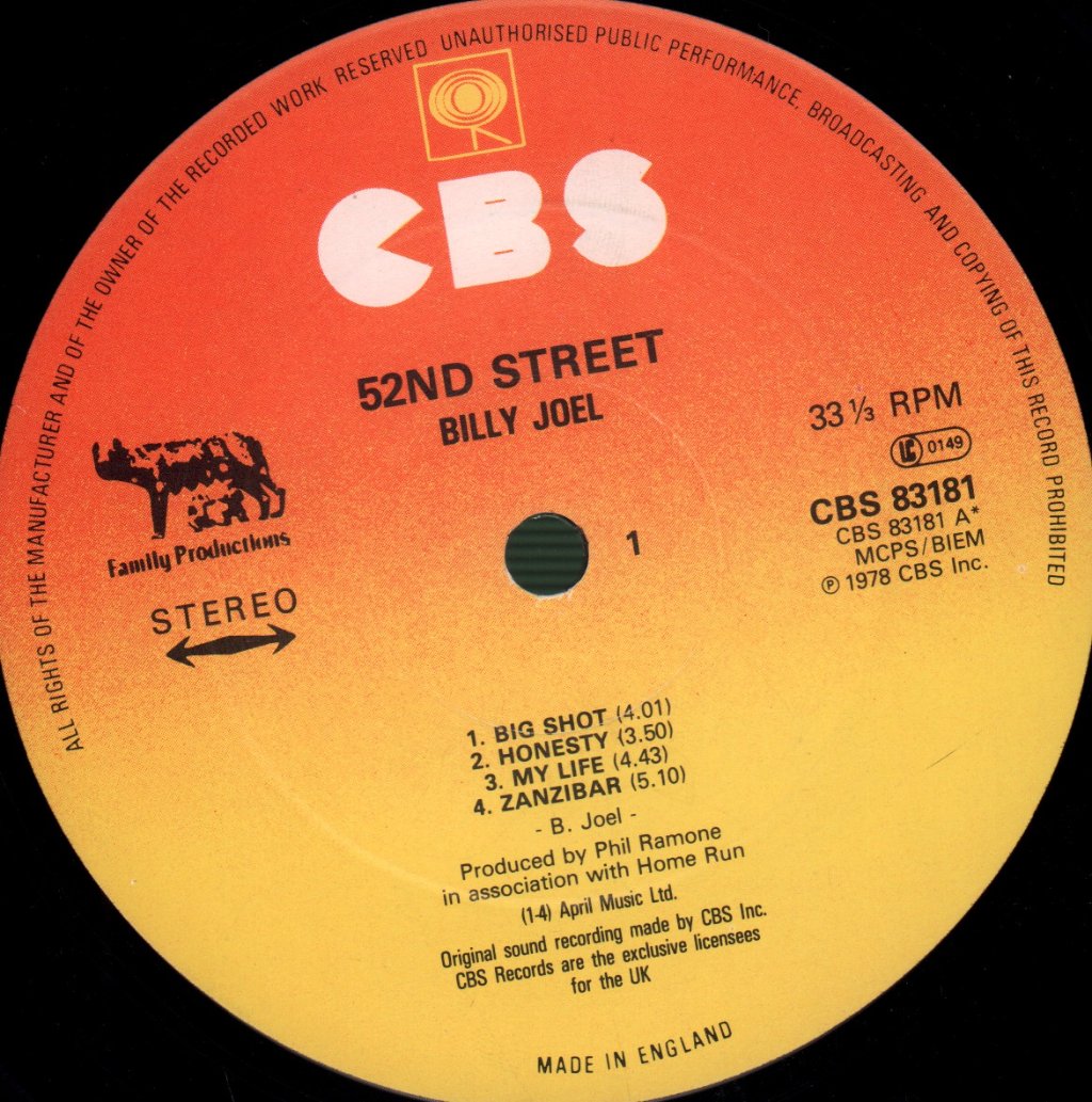 Billy Joel - 52Nd Street - Lp