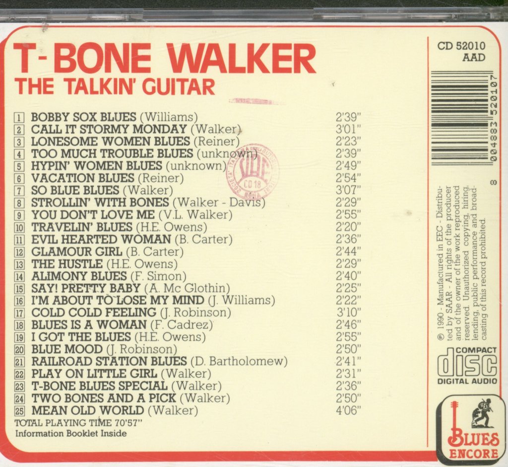 T Bone Walker - Talkin' Guitar - Cd