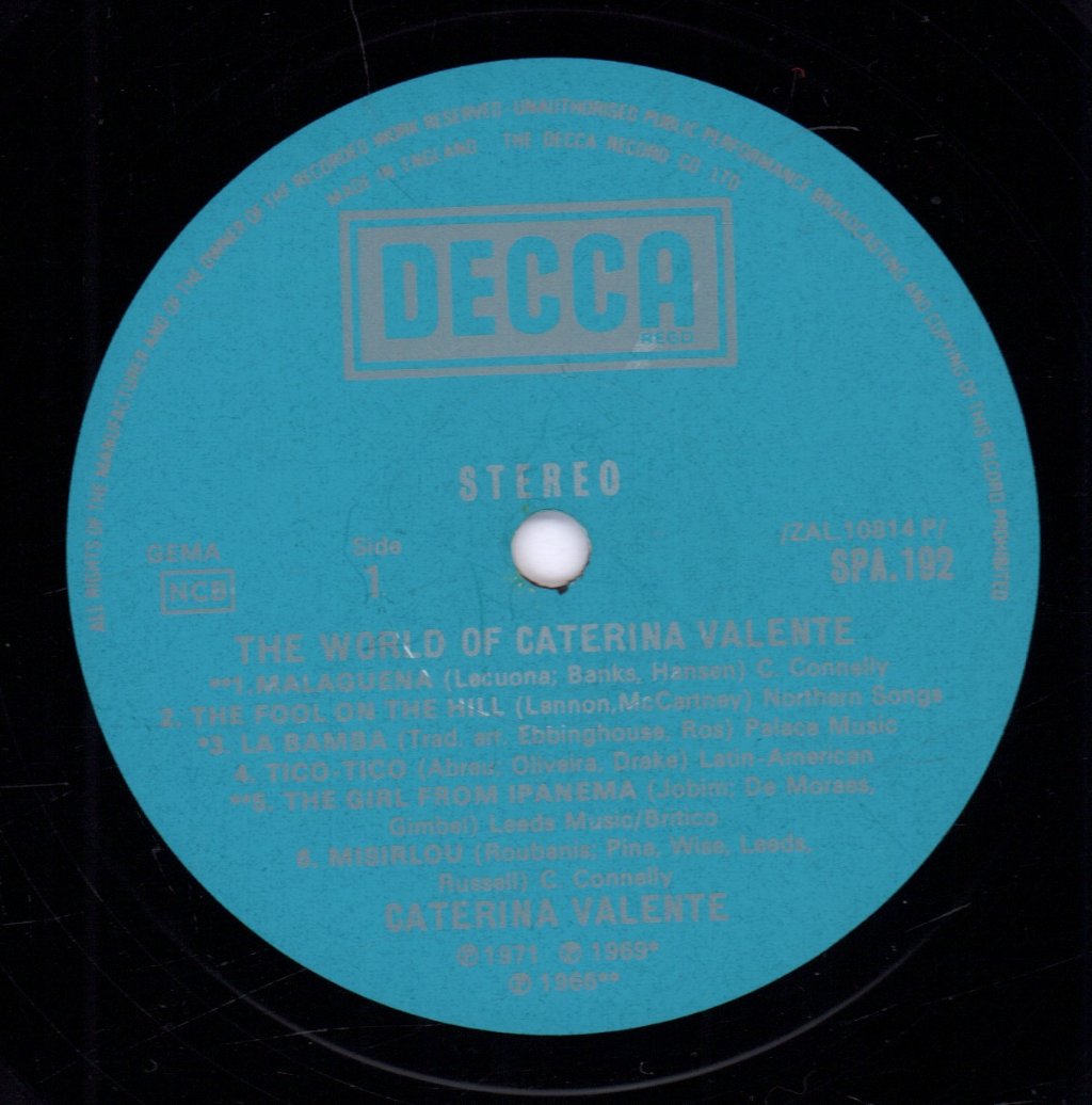 CATERINA VALENTE EDMUND ROSレア盤 CATERINA VALENTE EDMUND ROSレア盤