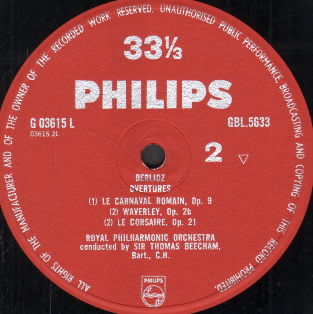 Sir Thomas Beecham / Royal Philharmonic Orchestra - Berlioz Overtures - Lp