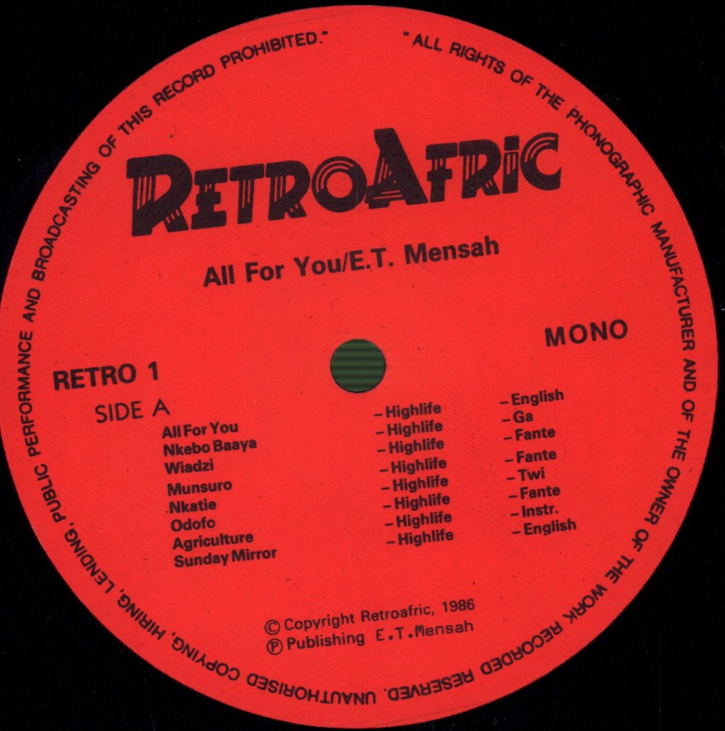 E.T. Mensah - All For You - Lp