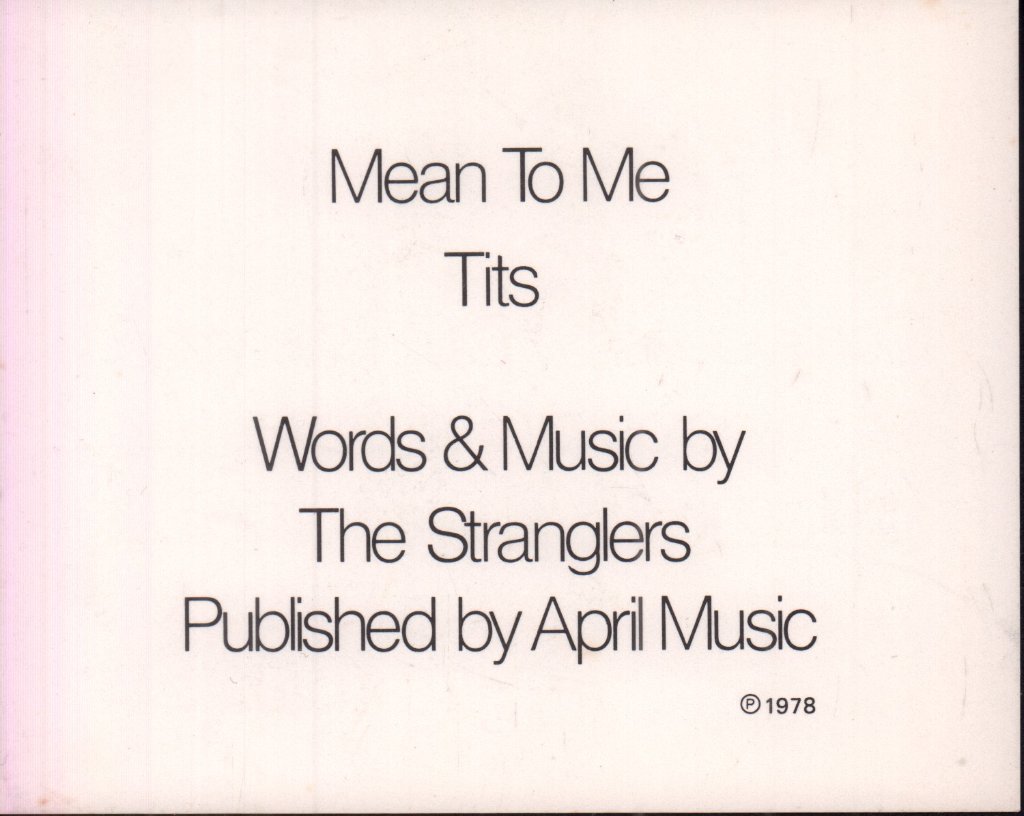 Stranglers - Walk On By - 7 Inch