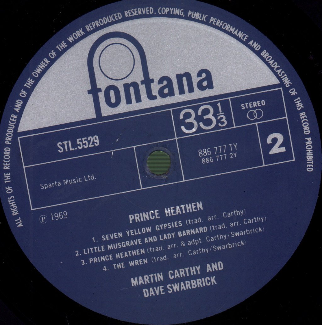 Martin Carthy And Dave Swarbrick - Prince Heathen - Lp