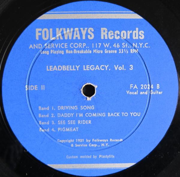 Leadbelly - Leadbelly's Legacy Volume 3: Early Recordings - 10 Inch