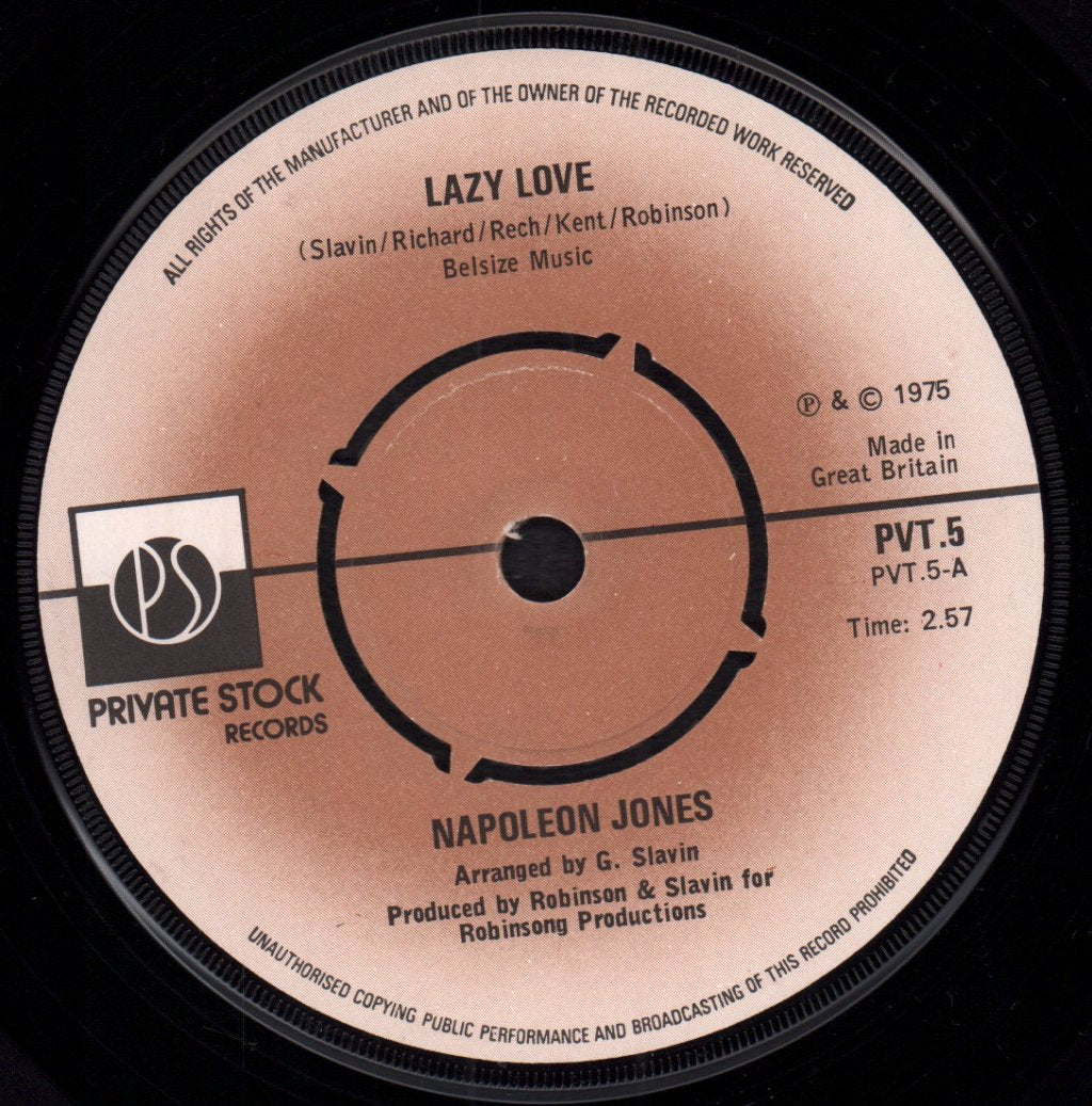 Napoleon Jones - Lazy Love - 7 Inch