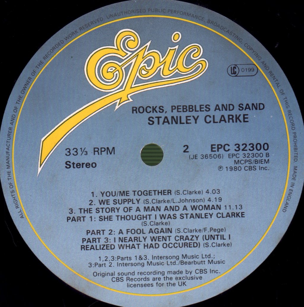 Stanley Clarke - Rocks, Pebbles And Sand - Lp