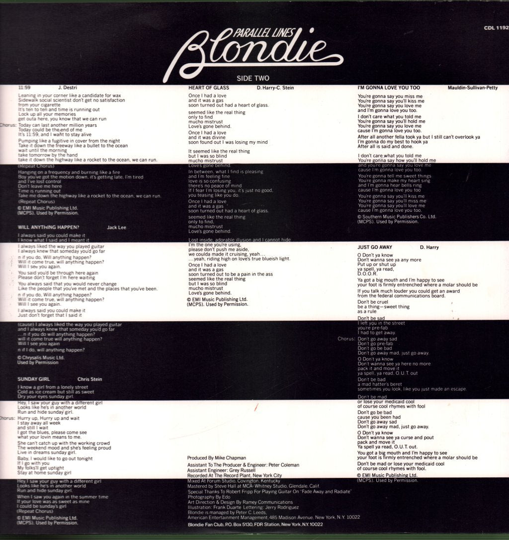 Blondie - Parallel Lines - Lp