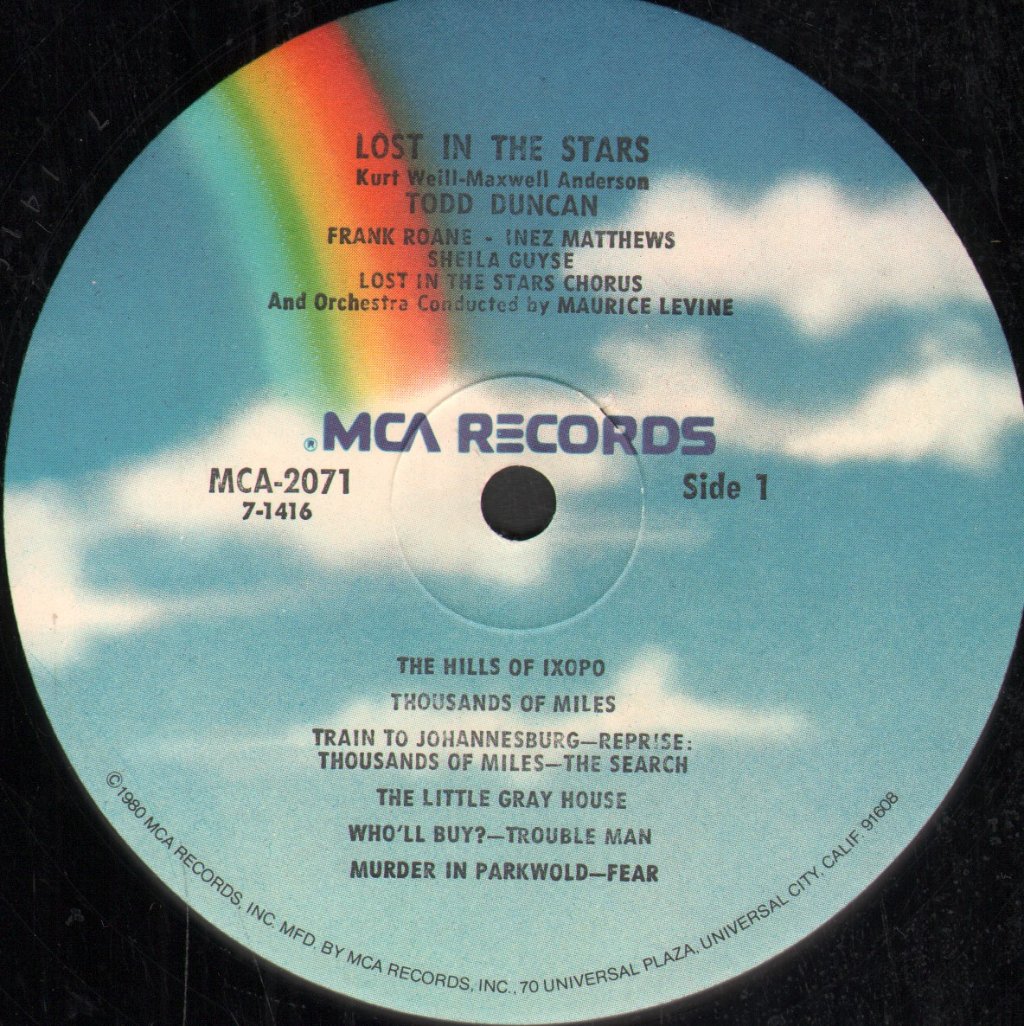 Lost In The Stars - Musical play based on Cry the Beloved Country - Lp