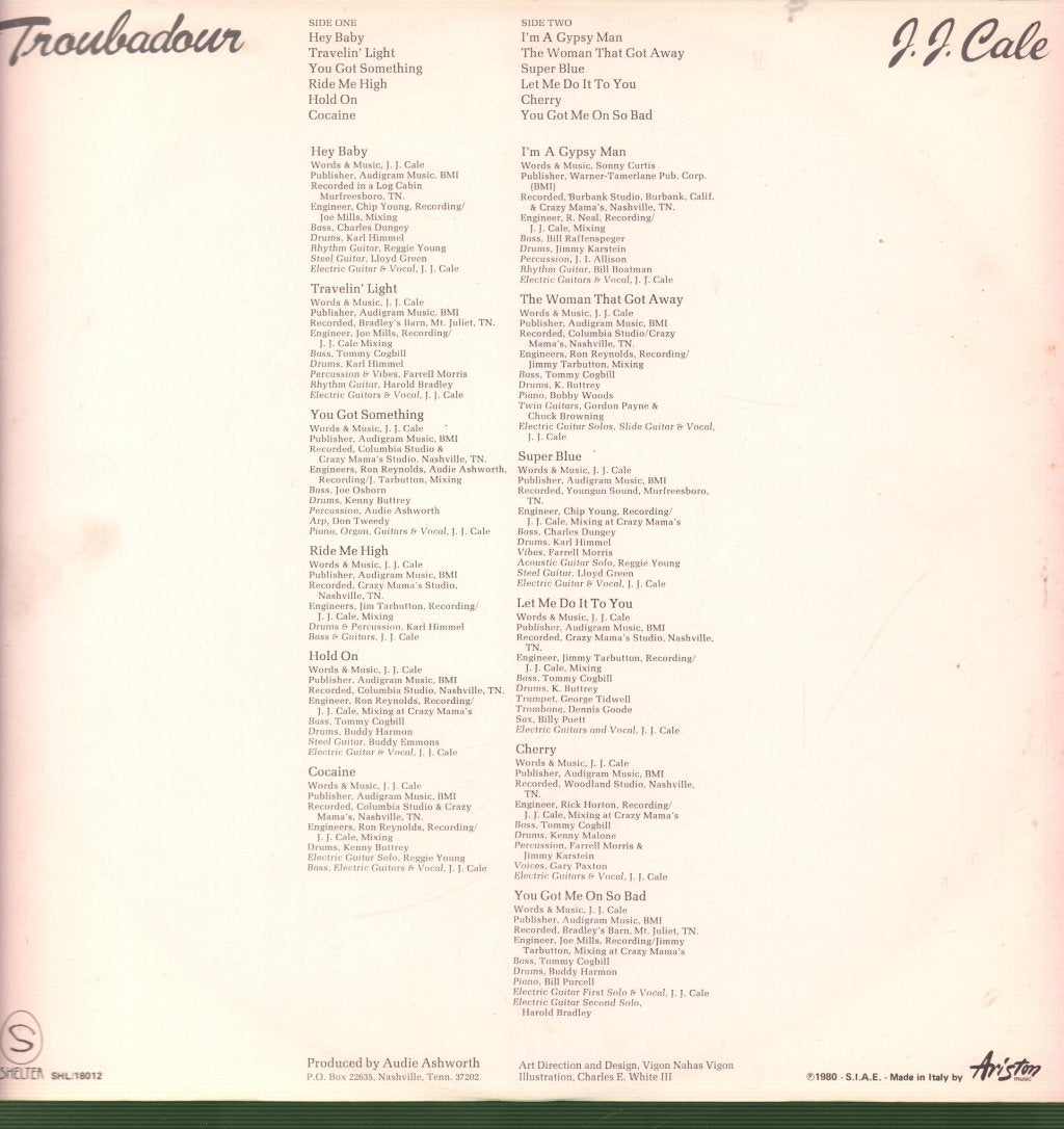 J.J. Cale - Troubadour - Lp