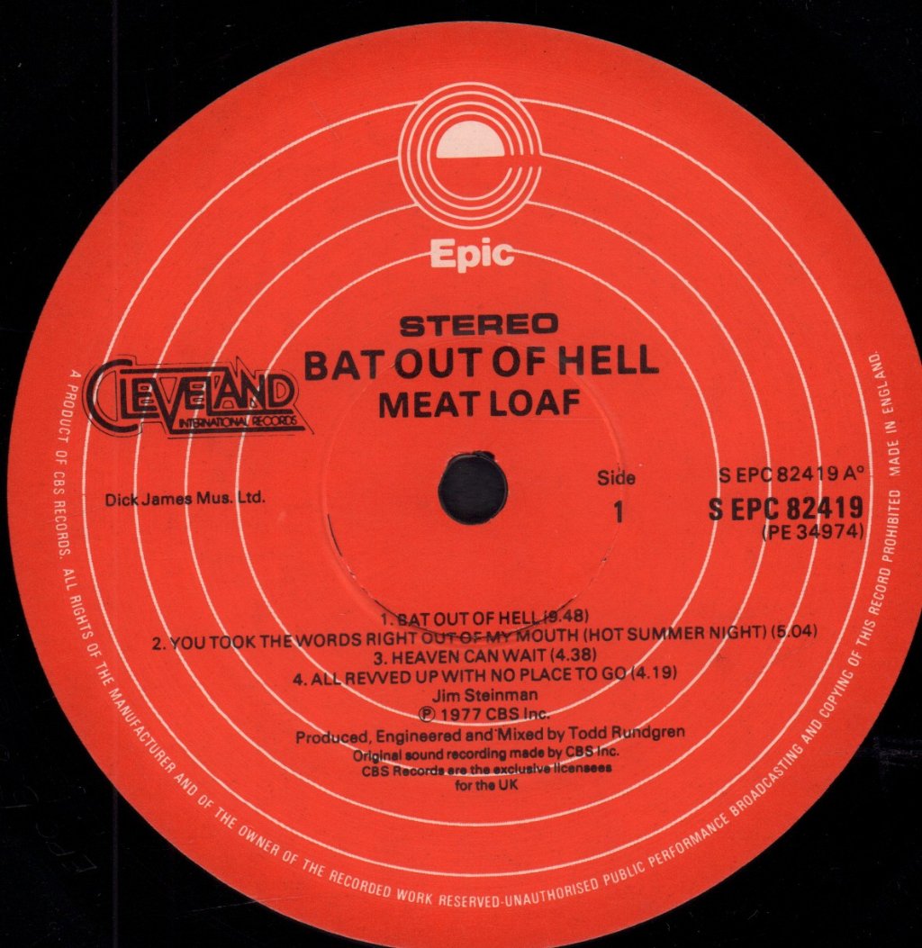 Meat Loaf - Bat Out Of Hell - Lp