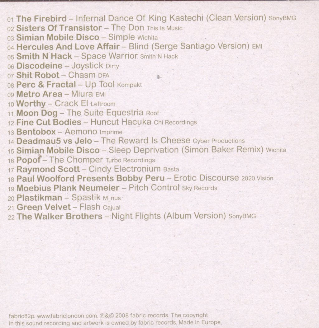Various Artists - Simian Mobile Disco - FabricLive.41 - Cd