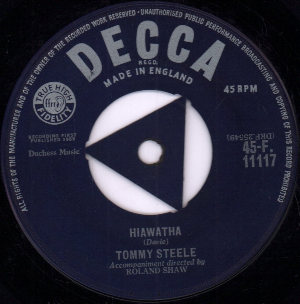 Tommy Steele - Hiawatha - 7 Inch