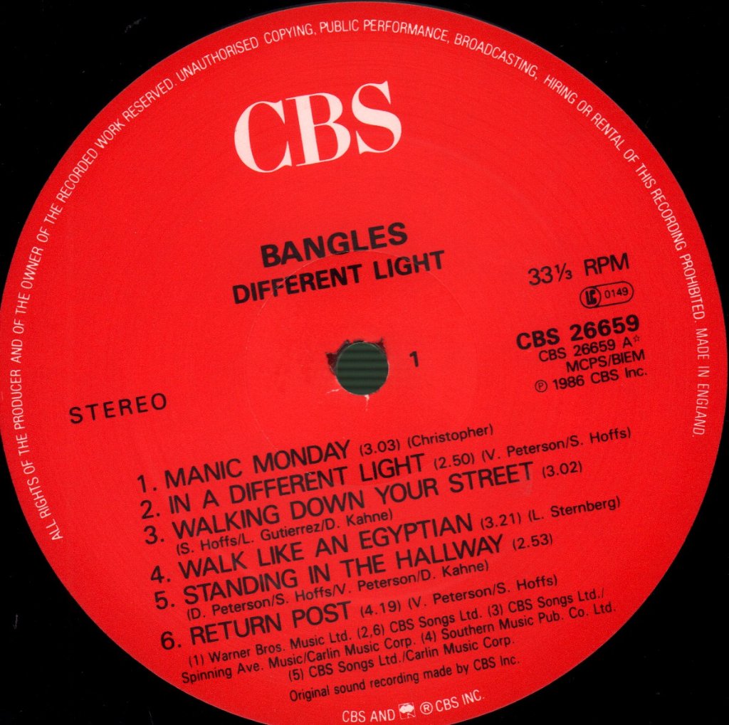 Bangles - Different Light - Lp