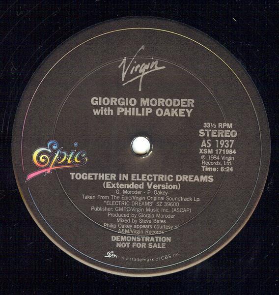 Giorgio Moroder With Philip Oakey - Together In Electric Dreams - 12 Inch