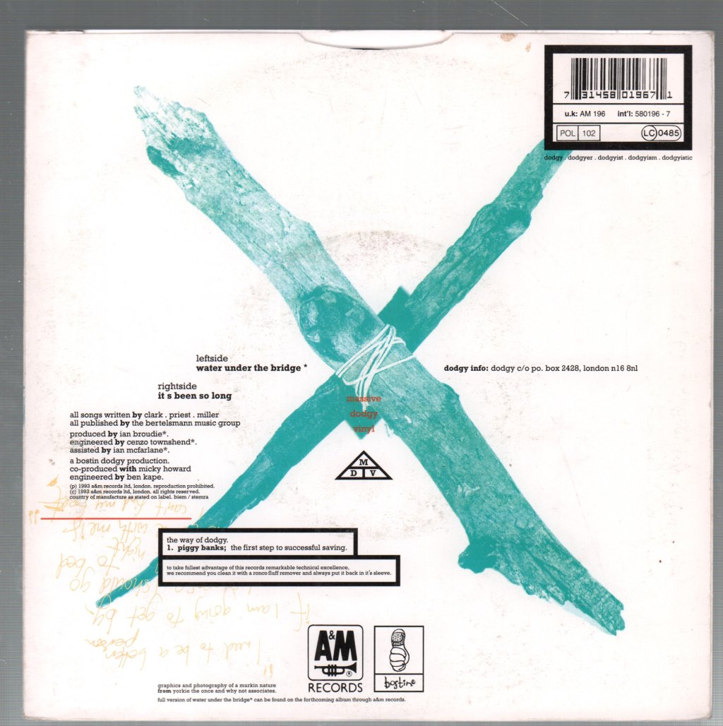 Dodgy - Water Under The Bridge - 7 Inch