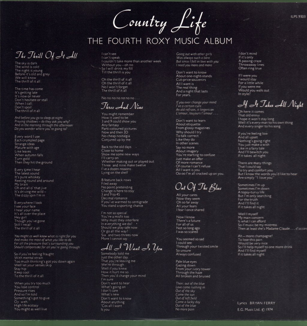 Roxy Music - Country Life - Lp