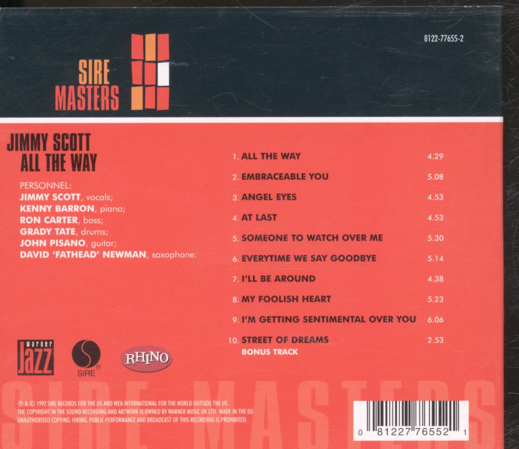 Jimmy Scott - All The Way - Cd