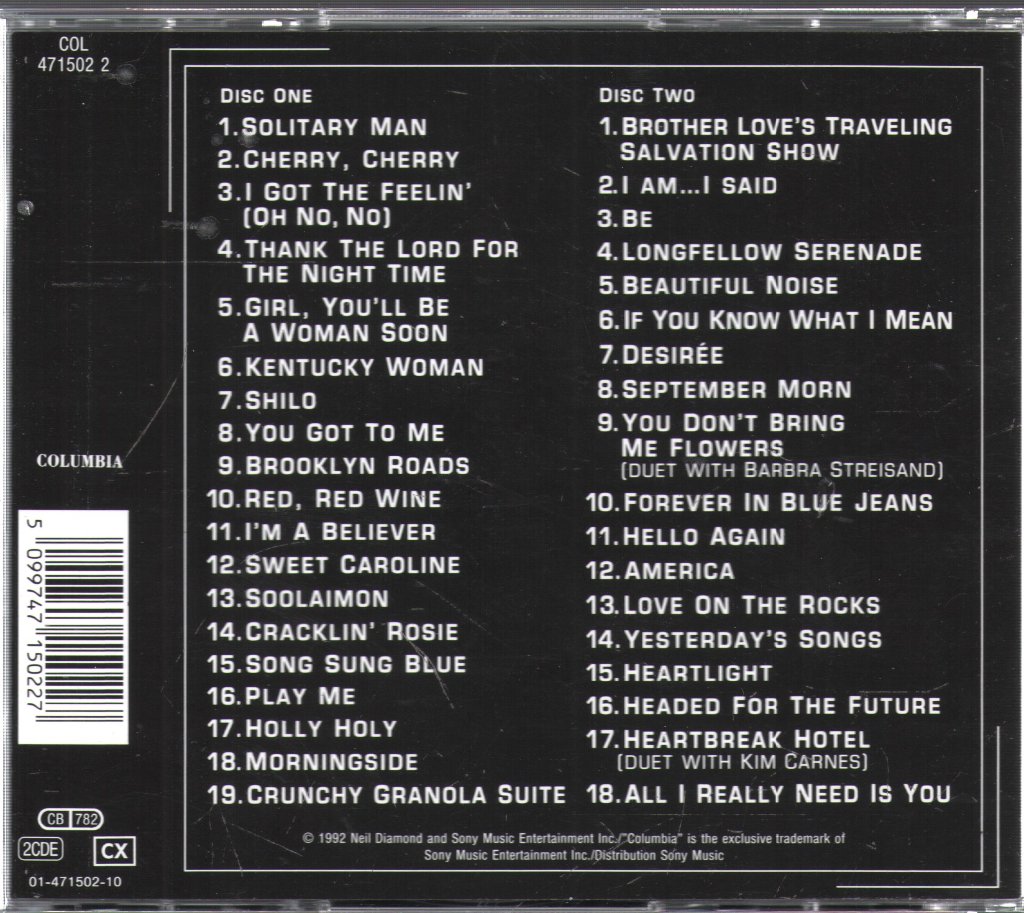 Neil Diamond - Greatest Hits 1966-1992 - Double Cd