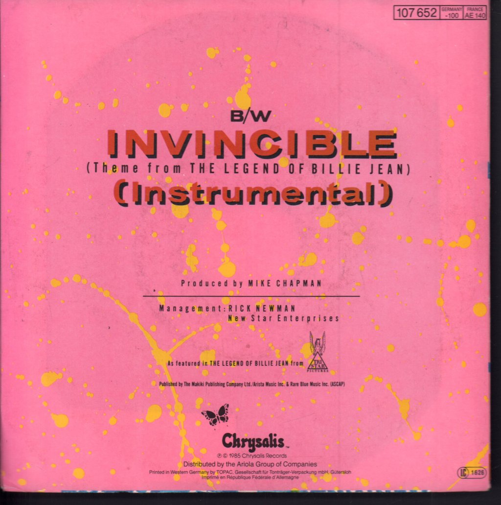 Pat Benatar - Invincible - 7 Inch