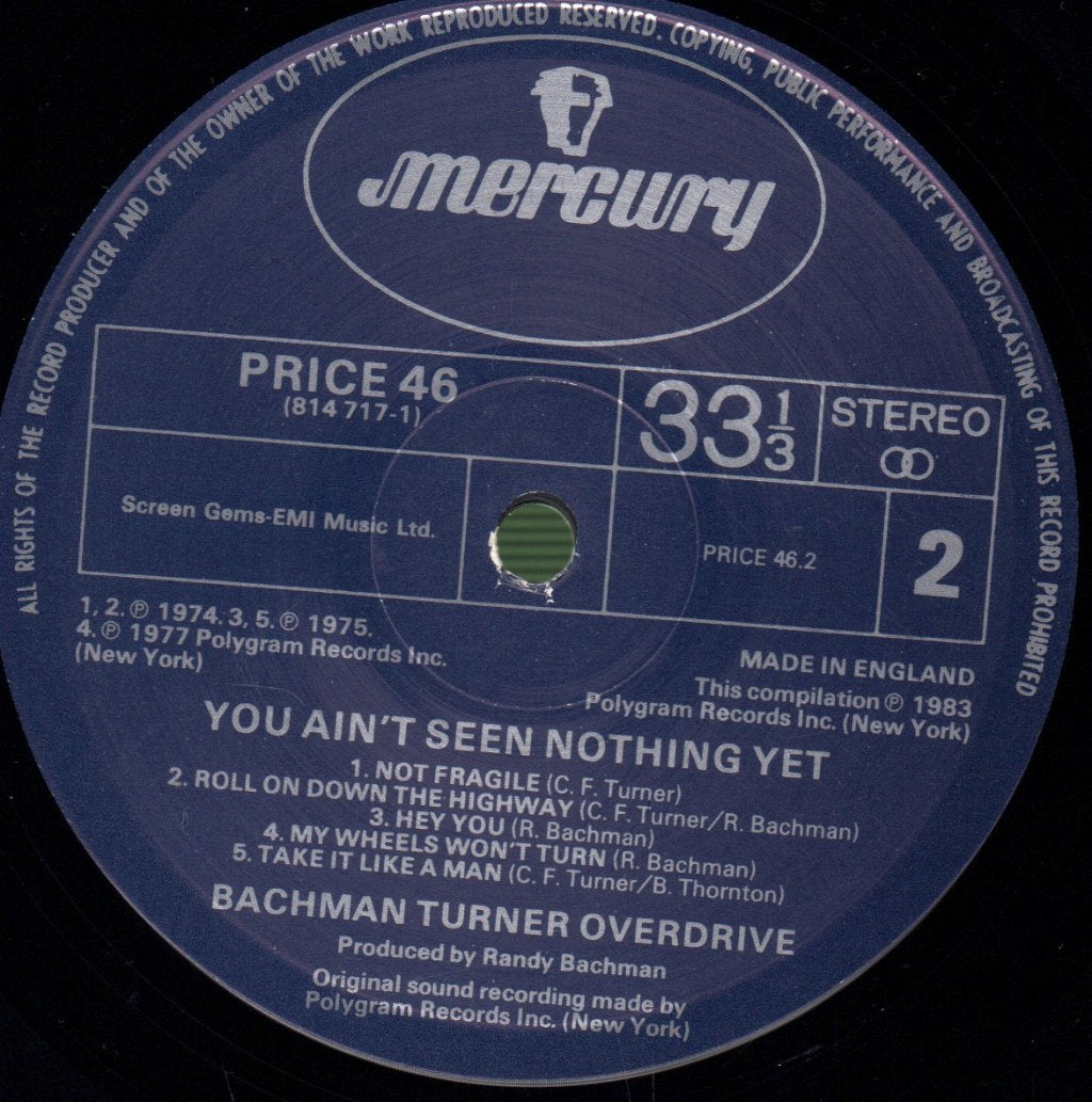 Bachman-Turner Overdrive - You Ain't Seen Nothing Yet - Lp